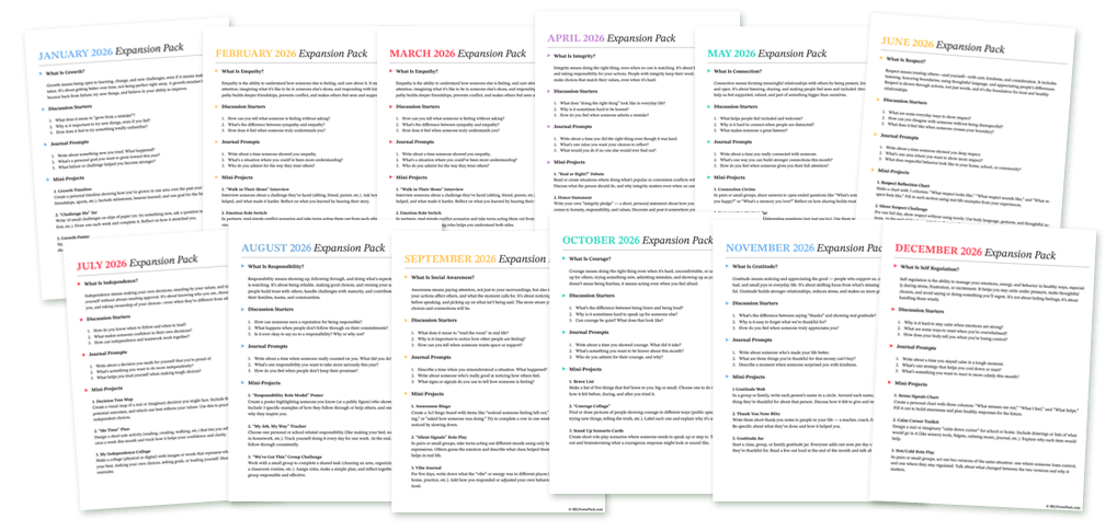2026 EQ Mindset Calendar expansion spread